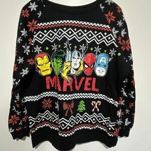 Marvel men’s Multicolor Avengers Christmas Raglan Long Sleeve Sweatshirt XL